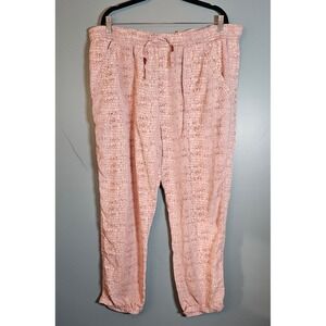 Anthropologie Women's Pink Snake Print Lyocell Joggers XL